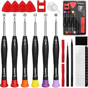 STREBITO 18PCS Phone Repair Tool Kit, Small Screwdriver Set for iPhone 15 14 13 12 11Pro Max/XS/XR/X/8 Plus/7 Plus/6S 6 Plus/5/4