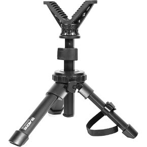 Tactical Compact Rapid Shooting Rest Adjustable Height Rifle Shooting Tripod 360° Rotation V Yoke Holder, Durable Aluminum Construction for Shooting, Hunting Outdoors