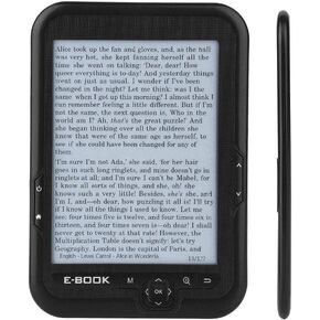6'' Portable E-Paper with 800x600 Resolution+Audio Player, E-Reader E-Book Reader with Electronic Ink Screen Available in 29 Languages with A Pair of Headphone and Leather Case, 16/8/4GB(Black 8G)