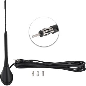 SZSAUTO Car Universal AM FM Stereo Radio 6.3 Inches Antenna with Mount Base - Universal Vehicle FM Replacement Antenna