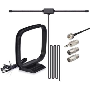 Bingfu FM Dipole Antenna 75 Ohm FM Radio Antenna FM Antenna AM Loop Antenna for Stereo Receiver Indoor Pioneer Onkyo Yamaha Marantz FM Radio Home Stereo Receiver AV Audio Video Home Theater Receiver