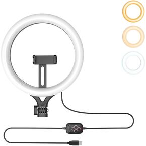 10'' Ring Light Replacement Parts, 10W/5V/2A Ring Light with USB Port, Dimmable Ring Light with 2 Universal Ball Heads, The Part of LUOLED Ring Light with Stand, 10 inch Ring Light Without Stand