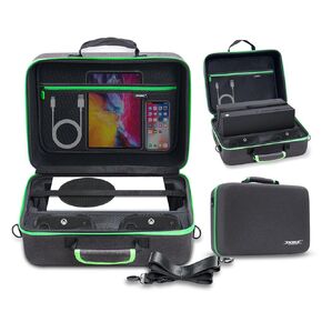 2-in-1 Carrying Case for Xbox Series X/S, Travel Storage Bag for Xbox Series S Console, Controllers, and Accessories During Travel. Hard Shell Case Compatible for Wireless Controllers, Cables