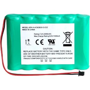 3600mAh 7.2v Ni-MH Replacement Battery for DSC 6PH-H-4/3A3600-S-D22 ADT DSC IMPASSA 9057 SCW9055 SCW9057 BH7236-SS 17000145 17000152 Wireless Home Security System