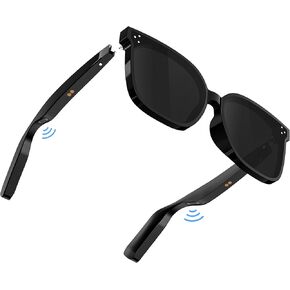 Smart Bluetooth Sunglasses with Open Ear Audio, UV400 Polarized Lens & Voice Control | Built-in Mic, Bass Sound | Hands-Free for Running, Cycling, Driving