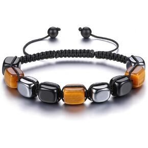 Jovivi 7 Chakra Reiki Healing Crystals Stretch Bracelet Natural Gemstone Energy Balancing Yoga Beads Bracelet for Women Braided Rope/Elastic String