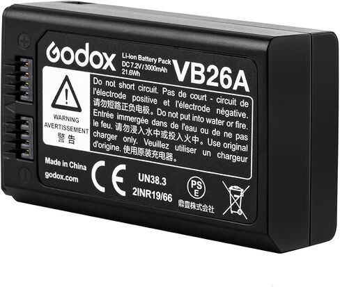 بطارية Godox V1 ، Godox VB26 Li-ion بطارية مع شاحن Godox VC26 لـ V1-S V1-C V1-N V1-F V1-O Flash in Kuwait