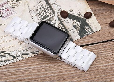 Compatible for Apple Watch Band 49mm 46mm 45mm 44mm 42mm Ceramic, Stainless Steel Butterfly Buckle Wristband Replacement Band for Apple Watch Ultra 2/Ultra/Series 10/9/8/7/6/5/4/3/2/1/SE in Saudi Arabia
