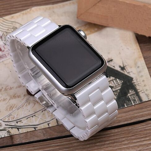 Compatible for Apple Watch Band 49mm 46mm 45mm 44mm 42mm Ceramic, Stainless Steel Butterfly Buckle Wristband Replacement Band for Apple Watch Ultra 2/Ultra/Series 10/9/8/7/6/5/4/3/2/1/SE in Saudi Arabia