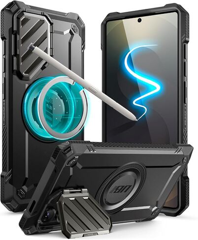 علبة Sups for Samsung Galaxy S25 Ultra مع حامل تغطية الكاميرا (UBMAG XT) ، [قلم صديق] [متوافق مع Magsafe] in Kuwait