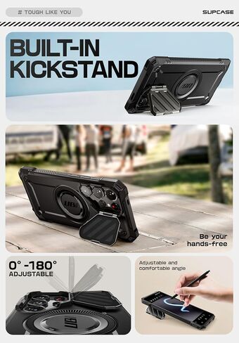علبة Sups for Samsung Galaxy S25 Ultra مع حامل تغطية الكاميرا (UBMAG XT) ، [قلم صديق] [متوافق مع Magsafe] in Kuwait