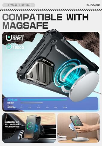 علبة Sups for Samsung Galaxy S25 Ultra مع حامل تغطية الكاميرا (UBMAG XT) ، [قلم صديق] [متوافق مع Magsafe] in Kuwait