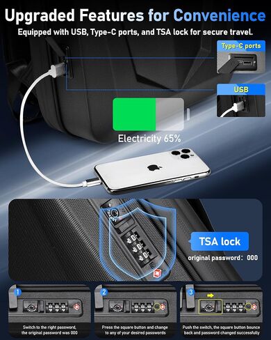 Starlink Mini Backpack Case, Protective Hard Shell Case for Dish Satellite Accessories,USB & Type-C Ports, Expandable 20L-26L,Waterproof & Scratch-Resistant PC Material,Perfect for Travel Outdoor in Saudi Arabia