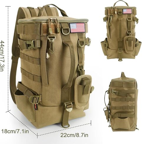 حقيبة معالجة حقيبة ظهر صيد ، حقيبة ظهر لصيد الأسماك مع حاملي القضبان تخزين كبير في صيد الظهر حقيبة ظهر ، حقيبة قضبان الصيد لحمل معدات الصيد والمعدات in Kuwait