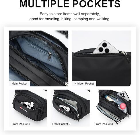 Fanny Pack Men Women Plus Size with Extender Strap 70",Extra Large Crossbody Waist Bag with Adjustable Belt, Fashion Hip Bum Bag for Outdoors Workout Traveling Casual Hiking Walking Cycling in Saudi Arabia