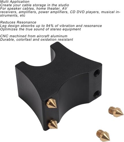 ASHATA 4Pcs HIFI Speaker Cables Isolation Stand, Aluminum Speaker Isolation Feet, Speaker Power Cables Shock Mount, HiFi Cable Spike Stand for Subwoofer CD DVD Amplifier Turntable in Saudi Arabia