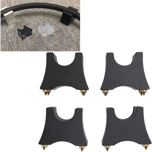 ASHATA 4Pcs HIFI Speaker Cables Isolation Stand, Aluminum Speaker Isolation Feet, Speaker Power Cables Shock Mount, HiFi Cable Spike Stand for Subwoofer CD DVD Amplifier Turntable in Saudi Arabia
