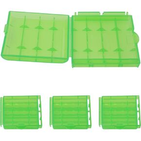 DGZZI 4PCS Battery Holder 5Size 7 AA/AAA Green Battery Organiser pp Polypropylene Solid Ground Fixed Battery