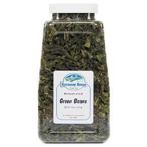 Harmony House Foods Dried Green Beans, cut (8 oz, Quart Size Jar) for Cooking, Camping, Emergency Supply, and More
