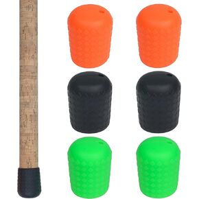 Fishing Rod Butt Cushion Fishing Rod Tube End Caps Silicone Fishing Rod Protector 3 Sizes Fishing Rod Seat Non‑Slip Stand Fixing Pole Holder Cushion Fishing Gear Equipment(Small-6pcs)
