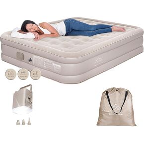 Air Mattress Queen with Built in Pump and Light,Queen Air Mattress with Built in Pump,15.8" Height,Self Inflating with Flocking Fabric, Ideal for Camping, Guests, and Hiking