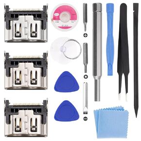 YIBEICO 3pcs Replacement HDMI Port with Tool for PS5 Sony Playstation 5 Display Socket Interface Jack Connector Repair Kit for PS5 Console