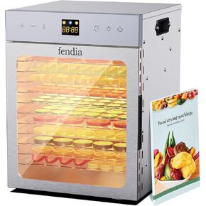 Food Dehydrator for Jerky, 12 Stainless Steel Trays, 1200W Fruit Dehydrator, 24H Timer and 190°F Temperature Control, Overheat Protection, Food Dryer for Jerky, Herbs, Fruit, Dog Treats