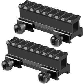 Picatinny Riser Mounts, 1 Inch High Profile 8 Slots Picatinny Rail Riser Mount with See Through Design for Scopes Optics Red Dots Sights - 2 Pack