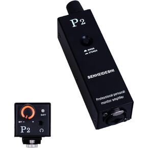P2 Portable in Ear Monitor Amplifier, Headphone Amp with XLR and TRS Input 3.5mm Output, Headphone Amplifier with Stereo/Mono Switch for Keyboardists, Drummers, Guitar (Single Channel)