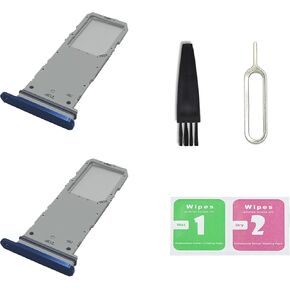 2 PCS for Galaxy Note 20 Single SIM Card Tray Replacement, Single SIM Card Slot Holder Compatible with Galaxy Note 20 Single-Sim Version (Mystic Blue)
