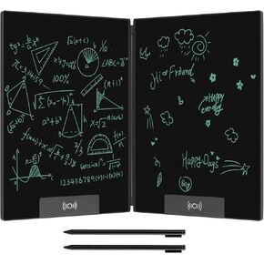 LCD Writing Tablet, Folding Screen Digital Notepad for Kids and Adults, 14.3" Erasable Writing Tablet with Hall Switch, Drafting, Leaving Message, Black