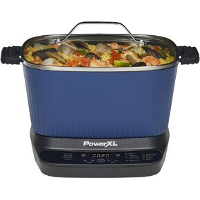 STIRMAX Midnight Blue 7.5 Quart Digital Multi-Cooker with Automatic Paddle to Stir and Shred, 9 in 1 programmable presets to Sauté, Sear, and Brown Food Before Simmering