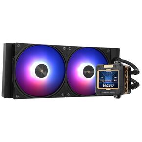 FW 240 Black ARGB CPU AIO Cooler,PC 240 Specification Water Cooling System,IPS LCD Screen with 320 * 240 Resolution,for AM5