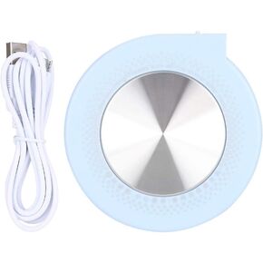 USB Cup Heater, 55℃ Multifunctional Coffee Cup Warmer Mug Warmer, 10W Desktop Heated Coffee and Tea for Office Home(Blue)