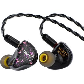 Linsoul ZiiGaat x Fresh Reviews Arete in Ear Monitor, 1DD+4BA Hybrid Earphone IEM, Wired Gaming Earbuds, Studio Monitor Tunning, with Detachable IEM Cable for Musician Audiophile(Black)