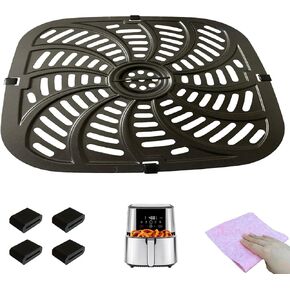 8QT Air Fryer Rack Replacement Parts for 8QT Chefman TurboFry Touch Air Fryer XL, Upgraded Air Fryer Grill Plate Pan Crisper Plate Tray Insert Grate Grid Shelf for 8QT Chefman Air Fryers