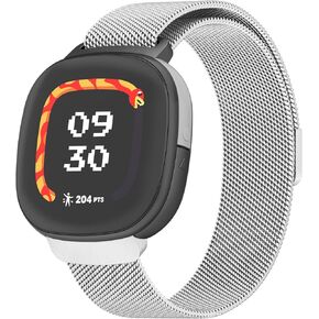 Metal Bands Compatible with Google Fitbit Ace LTE, Stainless Steel Mesh Breathable Wristband Strap with Adjustable Magnet Lock