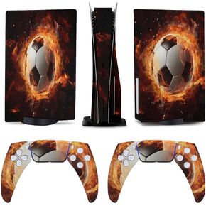 Soccer Fire for Model 5 Skin Console and Controller Accessories Cover Skins Anime Vinyl Cover Sticker Full Set for Model 5 Disc Edition