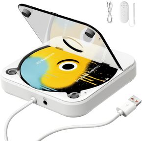 CD Player for Car with USB Port AUX Port, Portable External CD Player for Car, Plug & Play, Compatible with Car, Laptop, Desktop, Computer, TV (Home & Car CD Player)