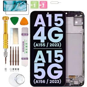LCD Display Assembly for Samsung Galaxy A15 4G/5G SM-A156P, SM-A156U, SM-A156U1, SM-A156W, SM-S156VL, SM-A156M, SM-A156E, SM-A156B, SM-A155F, SM-A155M, SM-A155P, SM-A155R Screen Replacement kit
