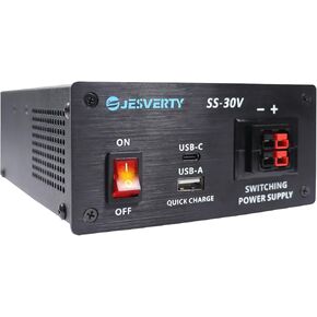 SS-30V 13.8V 30A DC Regulated Universal Compact Bench Power Supply, AC-DC Power Converter, 20W USB & Type-C Quick-Charge, Anderson Connectors & 1/4 inch Bingding Posts for HAM&Amateur Radio