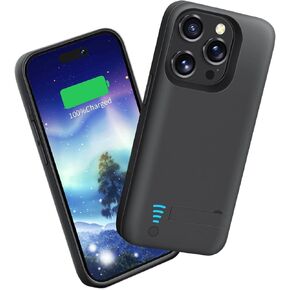 Sitong Battery Case for iPhone 16 Pro, 5000mAh Rechargeable Extended Battery Charging/Charger Case, Add 100% Extra Juice (6.3 Inches) Black