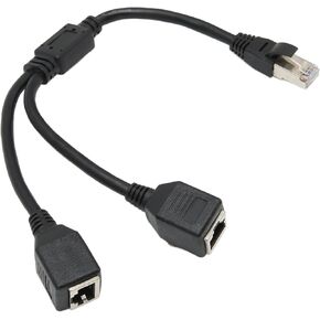 Pomya Ethernet Splitter 1 to 2, RJ45 Ethernet Network Cable Adapter, RJ45 1 Male to 2 Female LAN Ethernet Cable Splitter, CAT7 Internet Cable, 1 to 2 Port Ethernet Socket Adapter
