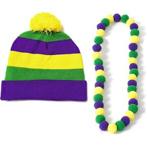 ملابس REU GLOBAL Mardi Gras قبعات مرنة غطاء رأس منسوج للنساء والرجال إكسسوارات أزياء ماردي غرا للحفلات