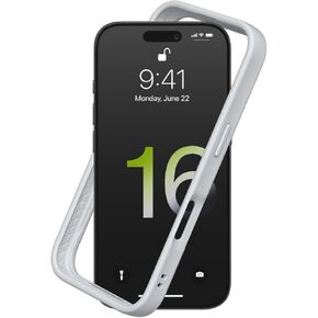 RhinoShield Bumper Case Compatible with [iPhone 16 Pro Max] | CrashGuard - Shock Absorbent Slim Design Protective Cover 3.5M / 11ft Drop Protection - Platinum Gray