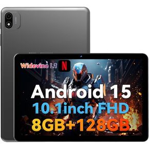 Headwolf Android 15 Tablet 10 inch tablets ، WPAD6 Octa Core FHD 1920 * 1200 عرض Android Tablet ، RAM 8GB + 128GB ROM ، دعم L1 عريض ، 6000 مللي أمبير في الساعة ، WiFi Tablet PC