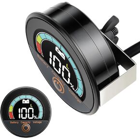 Battery Capacity Voltage Meter with Low Voltage Alarm&LCD Screen, Waterproof DC7-100V Battery Monitor for Lead-Acid, Lithium Ternary, Lithium Iron Battery in Golf Cart Car Motorcycle RV Boat