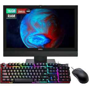 Dell Optiplex 3050 All-in-One Desktop PC, 19.5" HD Computer, Core i5-6500, 16GB RAM, 256GB SSD, Keyboard and Mouse, WiFi, Bluetooth, CAM, Windows 10 Pro (Renewed)