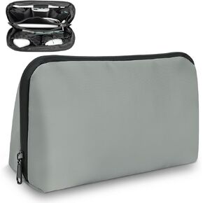 Cable Organizer Bag, Electronic Organizer, Travel cable Electronic Organizer Case Bag, Waterproof Organizer Small Storage Pouch, Charger Organizer for Cord, Hard Disk, Power Bank(Grey)