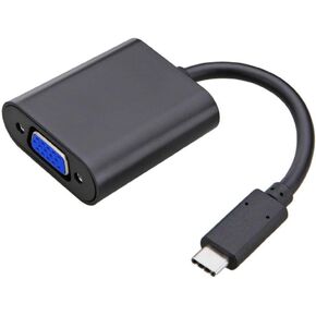 MMOBIEL USB-C to VGA Adapter Compatible with MacBook, Chromebook, Dell and More - USB 3.1 Type-C Male to VGA Female Thunderbolt 3 - Laptop, Monitors, Projectors and PC - Black